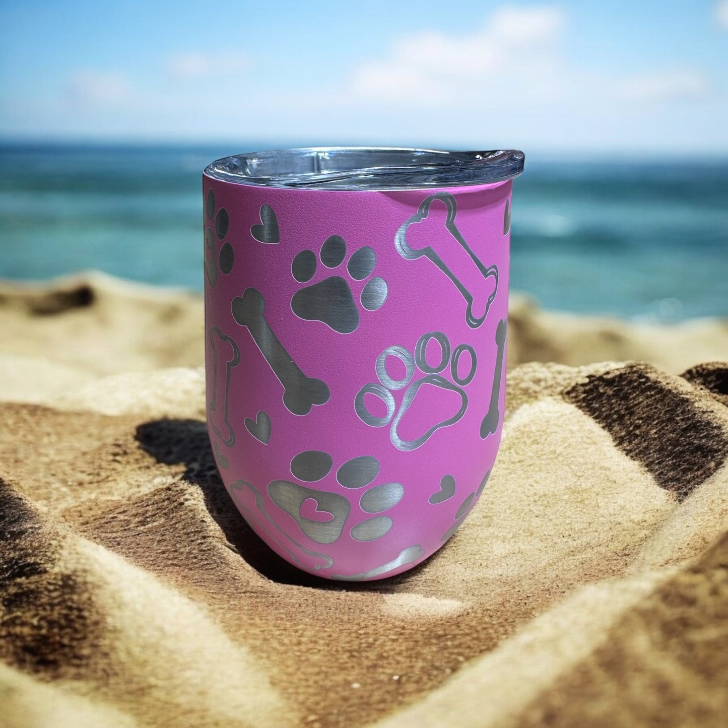 Dog Mom Powdercoated Wine Tumbler