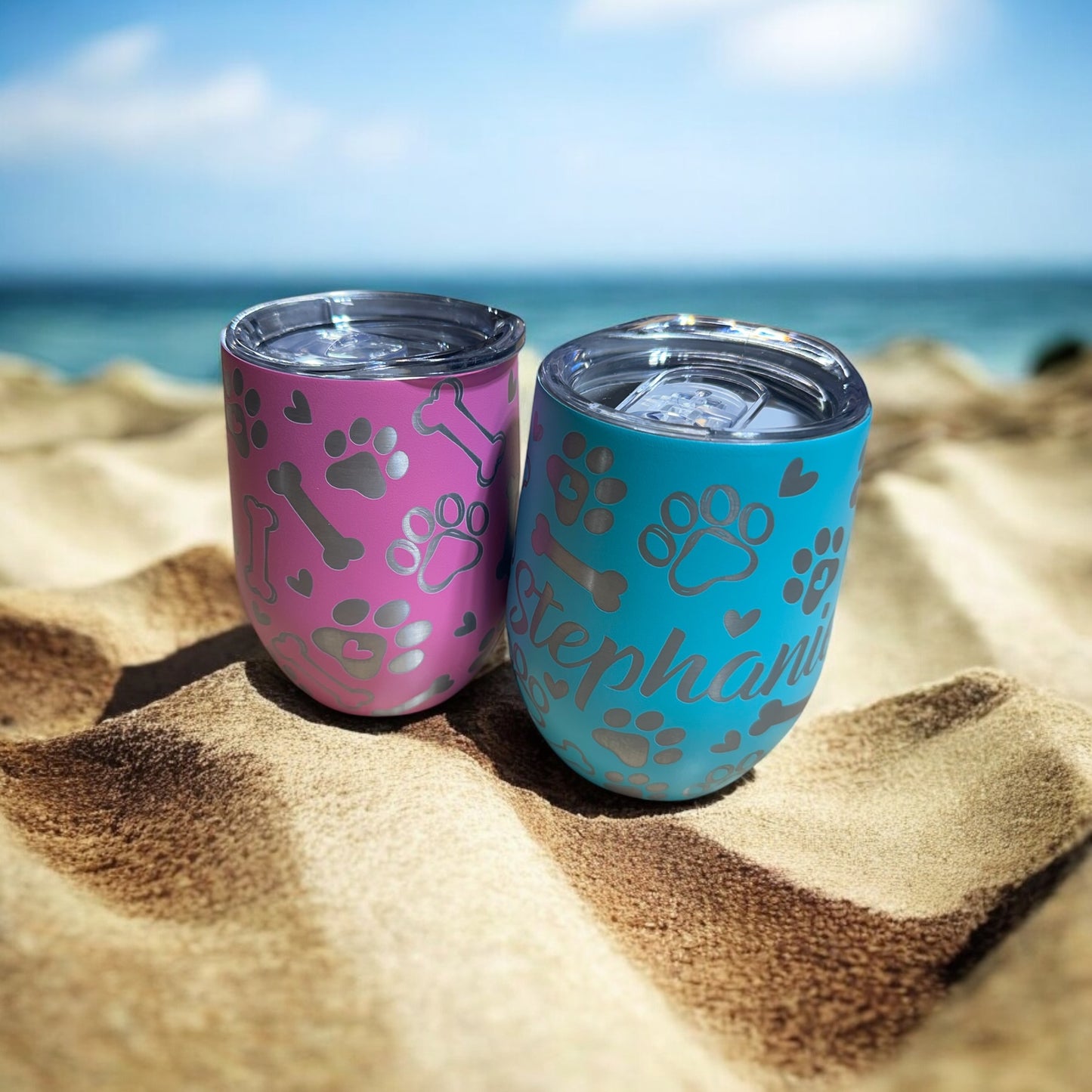 Dog Mom Powdercoated Wine Tumbler