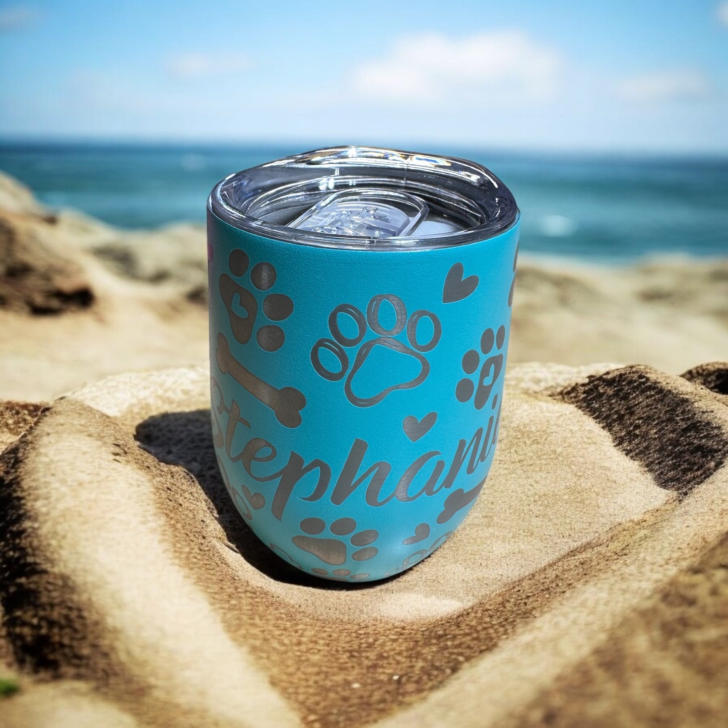 Dog Mom Powdercoated Wine Tumbler